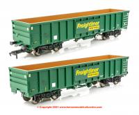 4F-025-012 Dapol MJA Bogie Ballast Wagon number 502039 - 502040 in Freightliner Heavy Haul livery